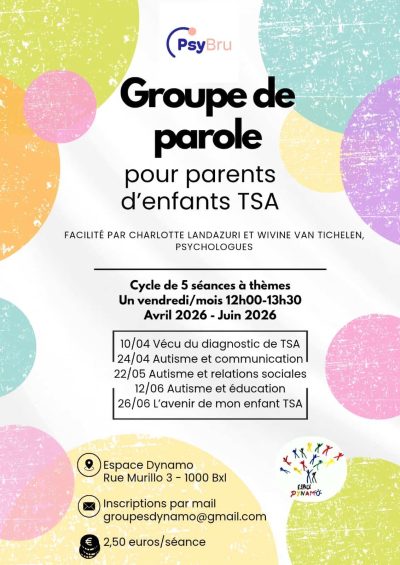 Affiche groupe de parole parents d'enfants TSA
